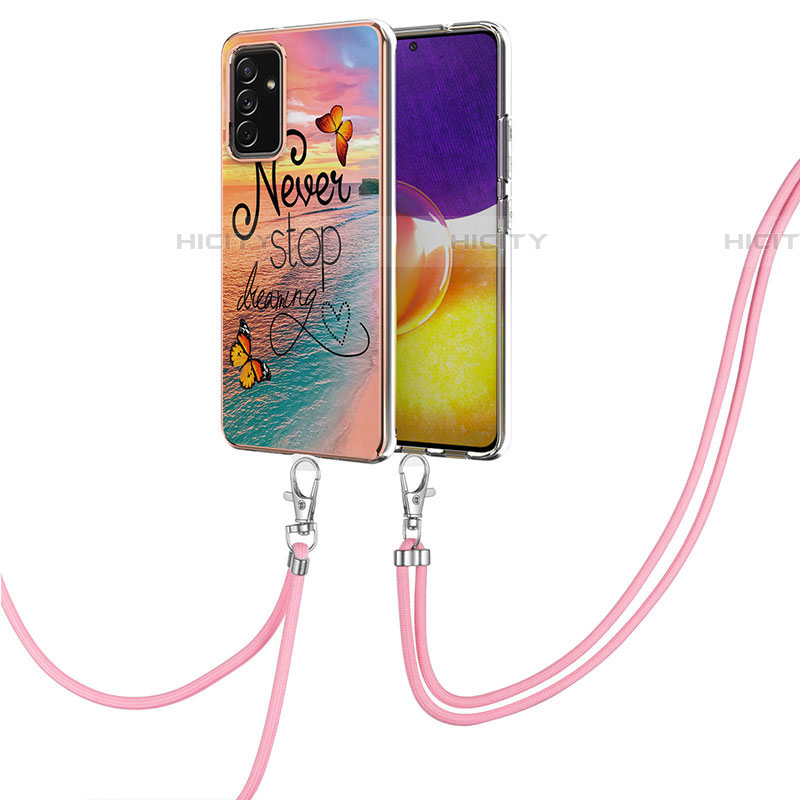 Coque Silicone Motif Fantaisie Souple Couleur Unie Etui Housse avec Laniere Strap Y03B pour Samsung Galaxy A05s Mixte Plus