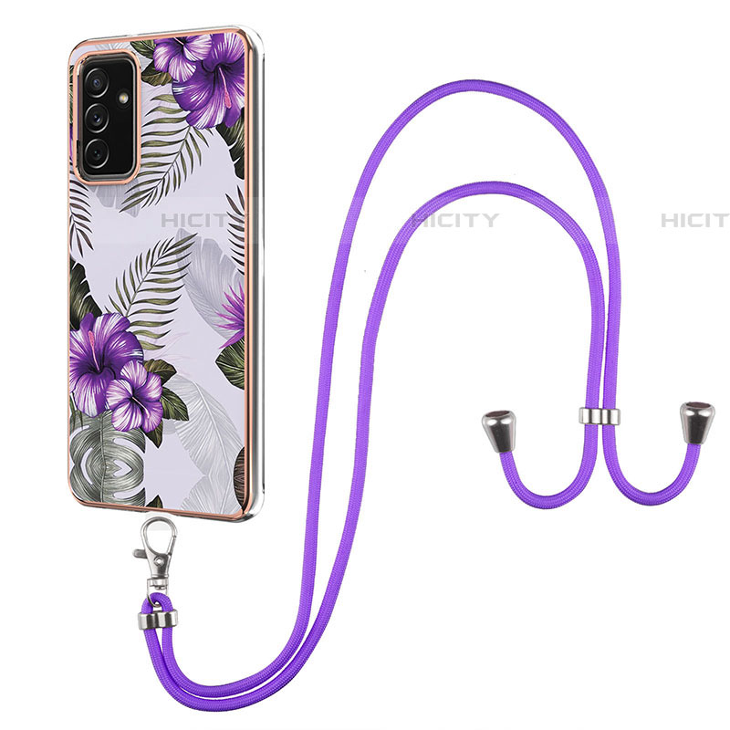 Coque Silicone Motif Fantaisie Souple Couleur Unie Etui Housse avec Laniere Strap Y03B pour Samsung Galaxy A05s Plus