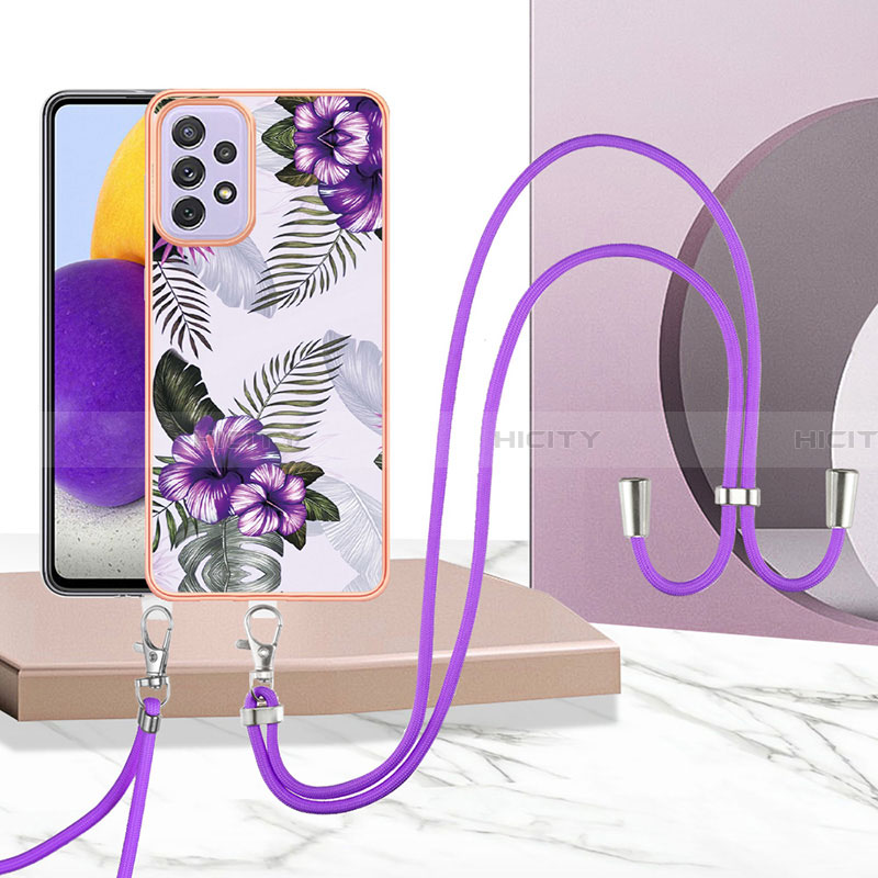 Coque Silicone Motif Fantaisie Souple Couleur Unie Etui Housse avec Laniere Strap Y03B pour Samsung Galaxy A23 4G Plus