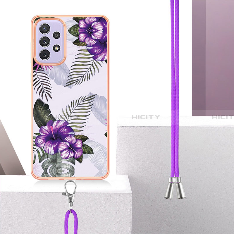 Coque Silicone Motif Fantaisie Souple Couleur Unie Etui Housse avec Laniere Strap Y03B pour Samsung Galaxy A33 5G Plus