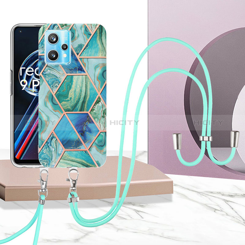 Coque Silicone Motif Fantaisie Souple Couleur Unie Etui Housse avec Laniere Strap Y04B pour Realme Narzo 50 Pro 5G Plus