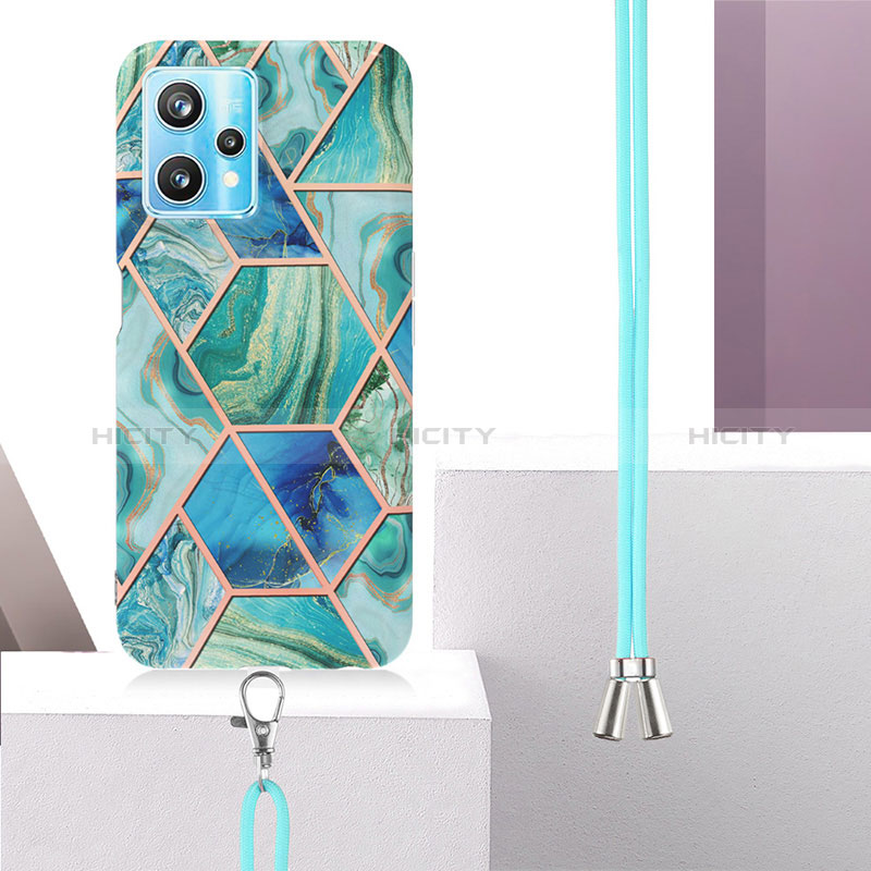 Coque Silicone Motif Fantaisie Souple Couleur Unie Etui Housse avec Laniere Strap Y04B pour Realme Narzo 50 Pro 5G Plus