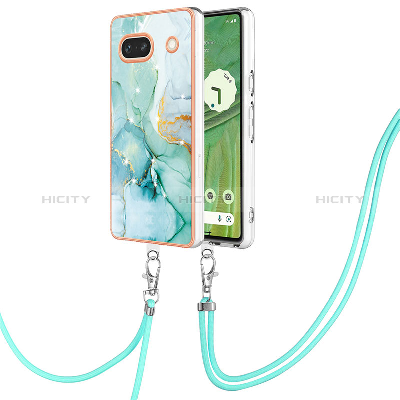 Coque Silicone Motif Fantaisie Souple Couleur Unie Etui Housse avec Laniere Strap Y05B pour Google Pixel 7a 5G Plus