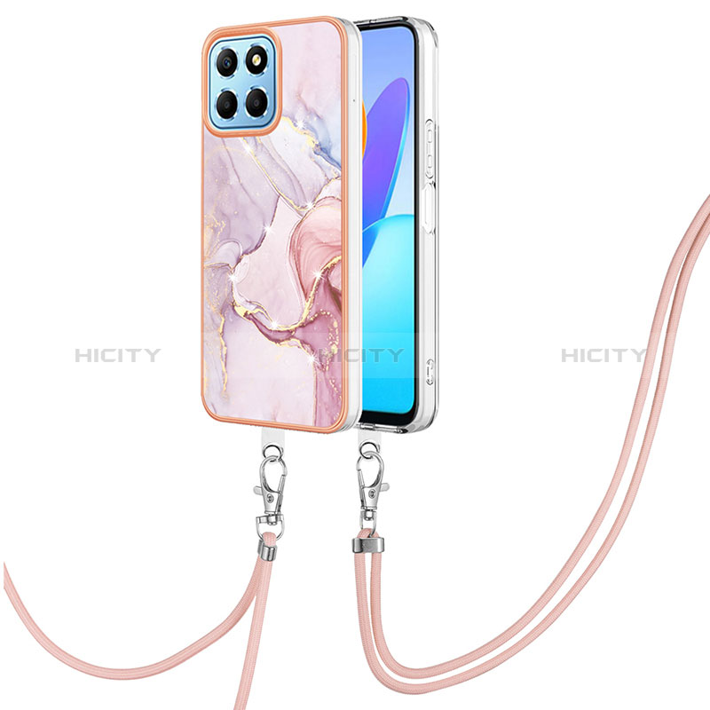 Coque Silicone Motif Fantaisie Souple Couleur Unie Etui Housse avec Laniere Strap Y05B pour Huawei Honor 70 Lite 5G Plus