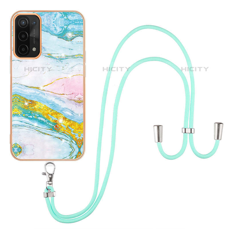 Coque Silicone Motif Fantaisie Souple Couleur Unie Etui Housse avec Laniere Strap Y05B pour OnePlus Nord N200 5G Plus