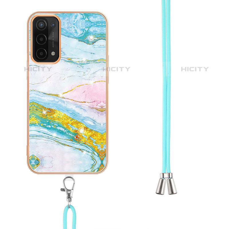 Coque Silicone Motif Fantaisie Souple Couleur Unie Etui Housse avec Laniere Strap Y05B pour OnePlus Nord N200 5G Plus