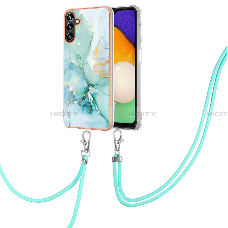 Coque Silicone Motif Fantaisie Souple Couleur Unie Etui Housse avec Laniere Strap Y05B pour Samsung Galaxy A13 5G Plus