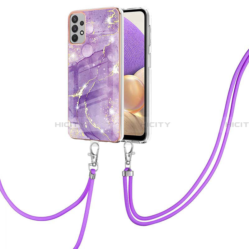 Coque Silicone Motif Fantaisie Souple Couleur Unie Etui Housse avec Laniere Strap Y05B pour Samsung Galaxy A23 4G Plus