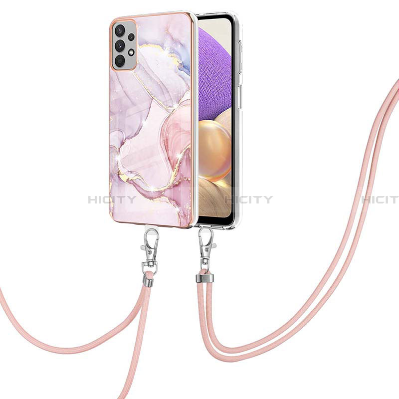 Coque Silicone Motif Fantaisie Souple Couleur Unie Etui Housse avec Laniere Strap Y05B pour Samsung Galaxy A23 4G Plus