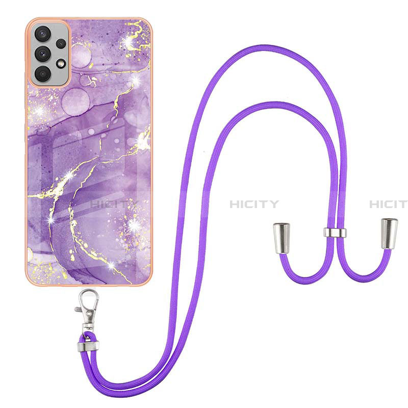 Coque Silicone Motif Fantaisie Souple Couleur Unie Etui Housse avec Laniere Strap Y05B pour Samsung Galaxy A23 4G Plus