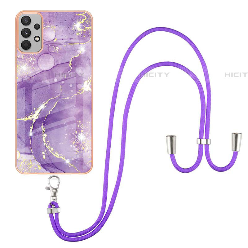 Coque Silicone Motif Fantaisie Souple Couleur Unie Etui Housse avec Laniere Strap Y05B pour Samsung Galaxy A73 5G Plus