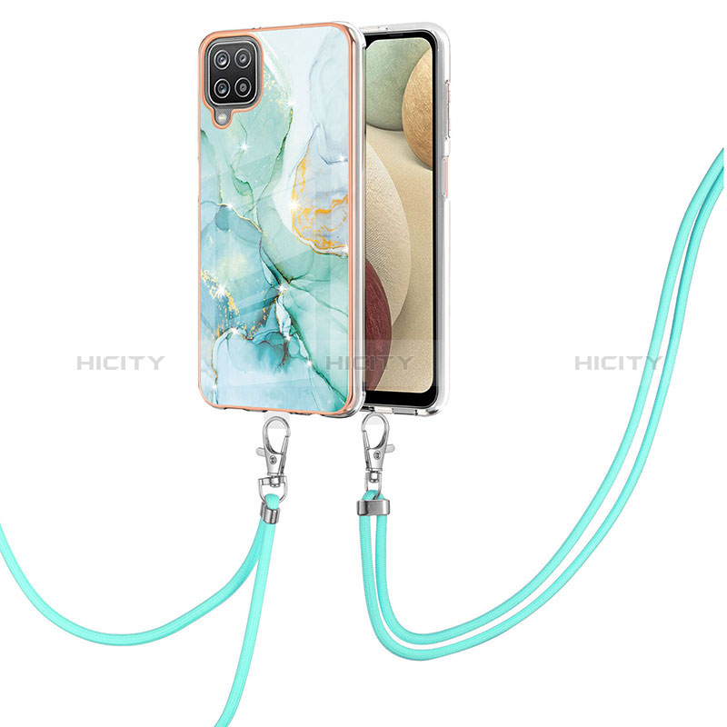 Coque Silicone Motif Fantaisie Souple Couleur Unie Etui Housse avec Laniere Strap Y05B pour Samsung Galaxy M12 Plus