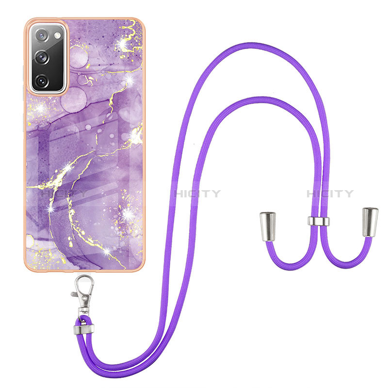 Coque Silicone Motif Fantaisie Souple Couleur Unie Etui Housse avec Laniere Strap Y05B pour Samsung Galaxy S20 FE (2022) 5G Plus