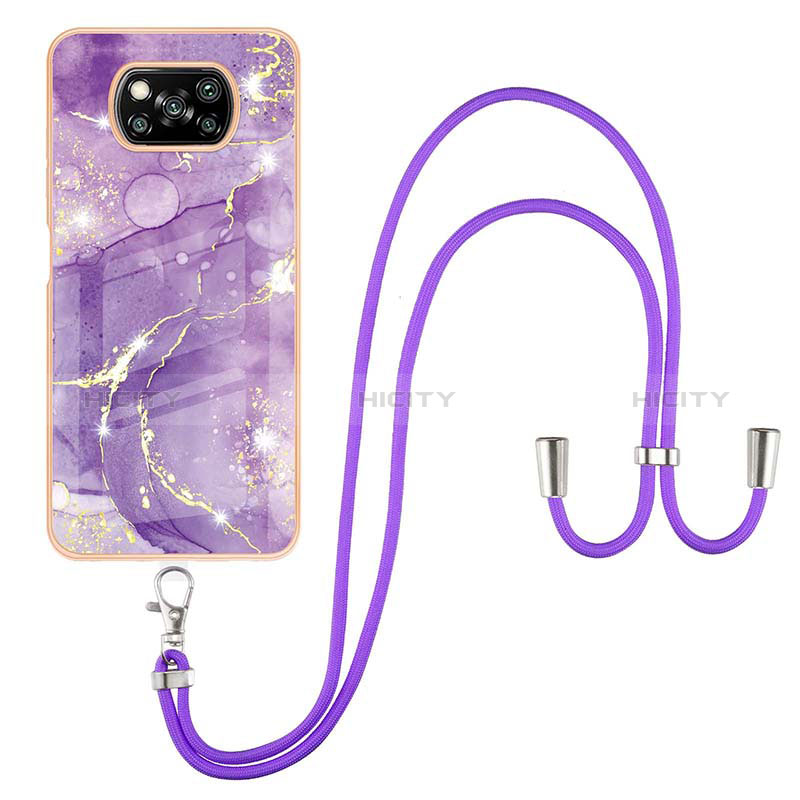 Coque Silicone Motif Fantaisie Souple Couleur Unie Etui Housse avec Laniere Strap Y05B pour Xiaomi Poco X3 Pro Plus