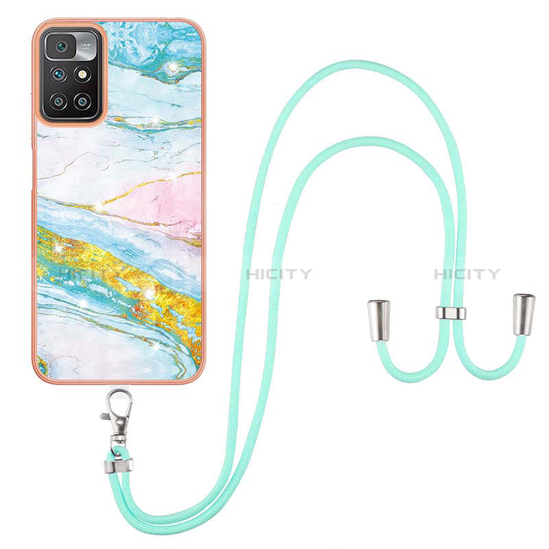 Coque Silicone Motif Fantaisie Souple Couleur Unie Etui Housse avec Laniere Strap Y05B pour Xiaomi Redmi 10 (2022) Plus