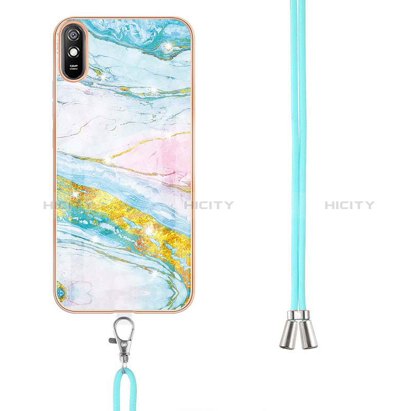 Coque Silicone Motif Fantaisie Souple Couleur Unie Etui Housse avec Laniere Strap Y05B pour Xiaomi Redmi 9A Plus