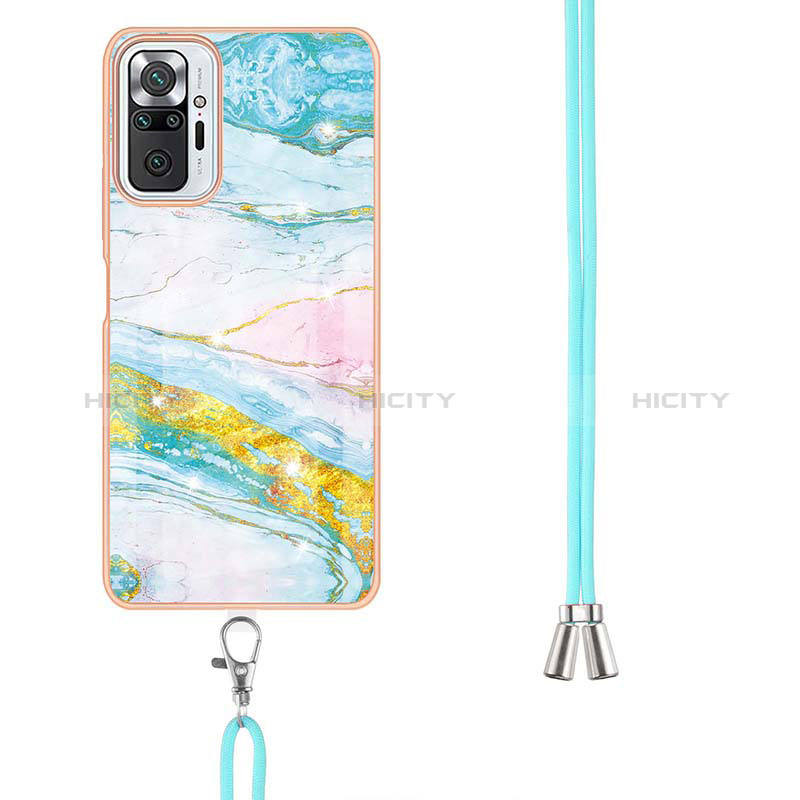 Coque Silicone Motif Fantaisie Souple Couleur Unie Etui Housse avec Laniere Strap Y05B pour Xiaomi Redmi Note 10 Pro 4G Plus