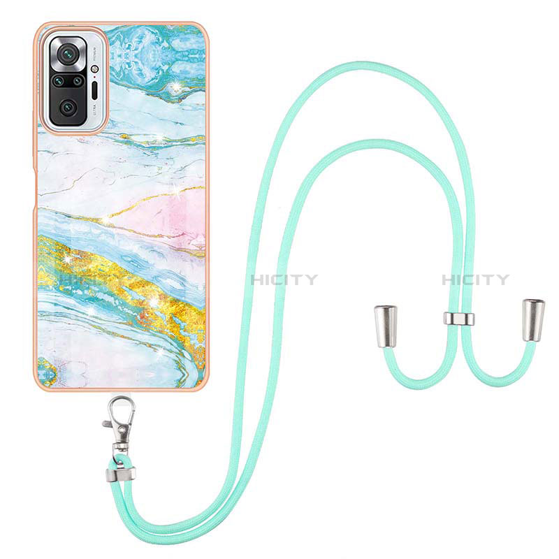 Coque Silicone Motif Fantaisie Souple Couleur Unie Etui Housse avec Laniere Strap Y05B pour Xiaomi Redmi Note 10 Pro Max Plus