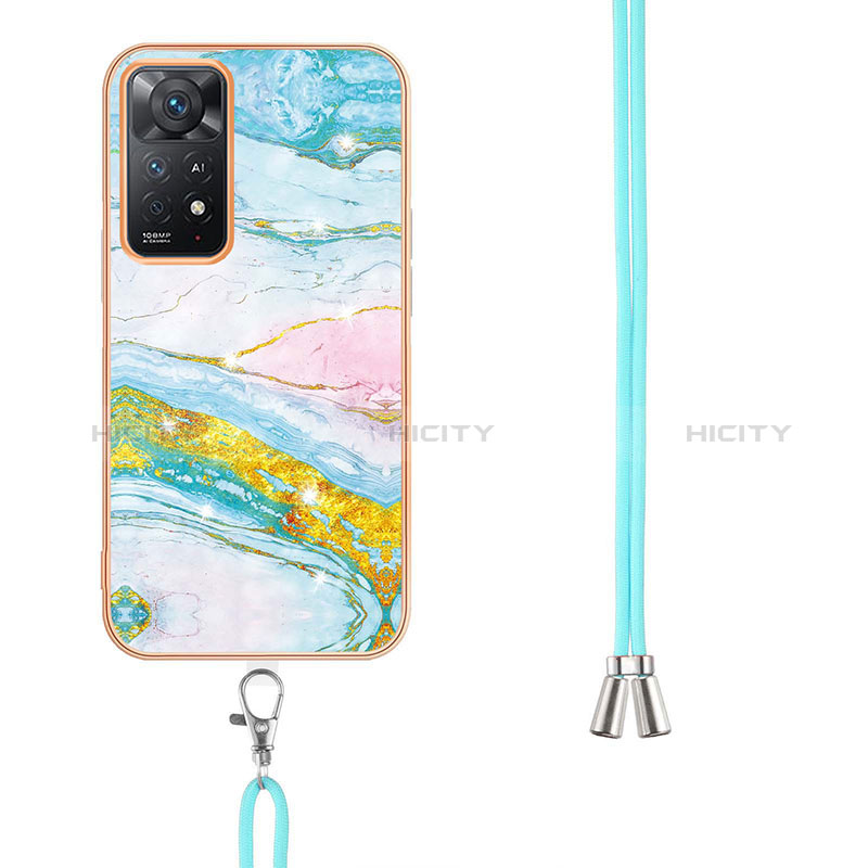 Coque Silicone Motif Fantaisie Souple Couleur Unie Etui Housse avec Laniere Strap Y05B pour Xiaomi Redmi Note 11 4G (2022) Plus