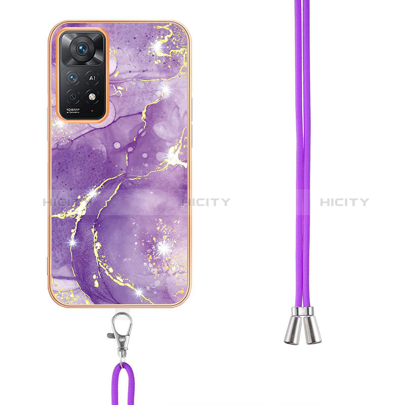 Coque Silicone Motif Fantaisie Souple Couleur Unie Etui Housse avec Laniere Strap Y05B pour Xiaomi Redmi Note 11 Pro 4G Plus