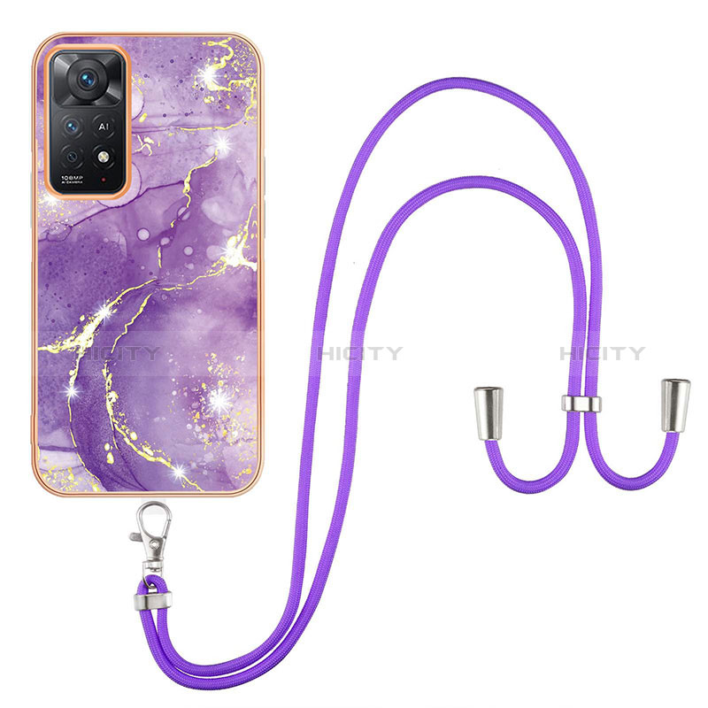 Coque Silicone Motif Fantaisie Souple Couleur Unie Etui Housse avec Laniere Strap Y05B pour Xiaomi Redmi Note 11 Pro 5G Plus