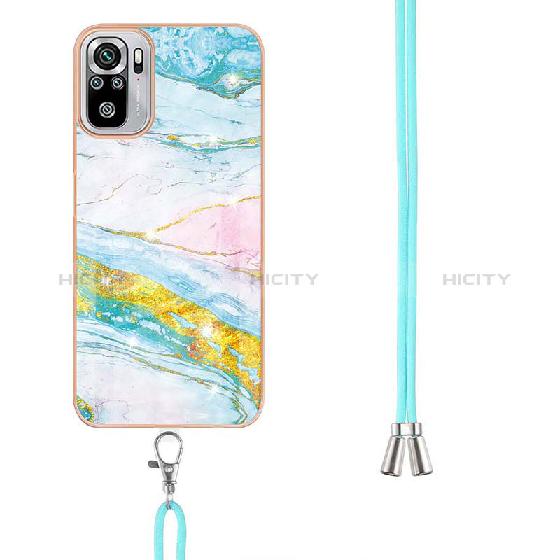 Coque Silicone Motif Fantaisie Souple Couleur Unie Etui Housse avec Laniere Strap Y05B pour Xiaomi Redmi Note 11 SE India 4G Plus