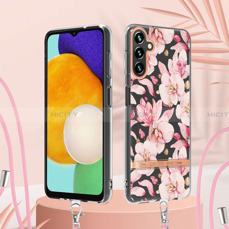 Coque Silicone Motif Fantaisie Souple Couleur Unie Etui Housse avec Laniere Strap Y06B pour Samsung Galaxy A13 5G Plus