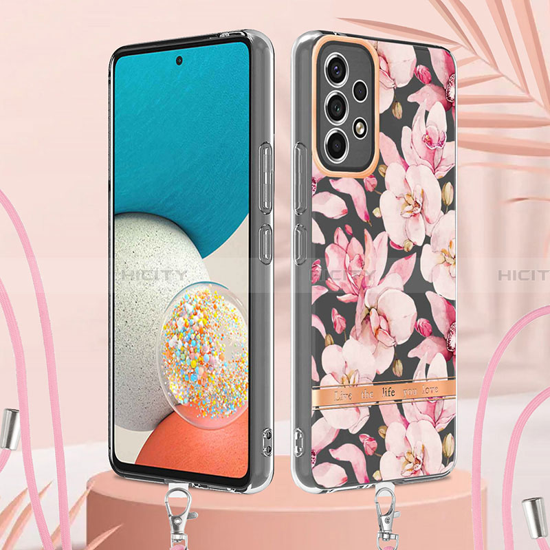 Coque Silicone Motif Fantaisie Souple Couleur Unie Etui Housse avec Laniere Strap Y06B pour Samsung Galaxy A23 4G Plus