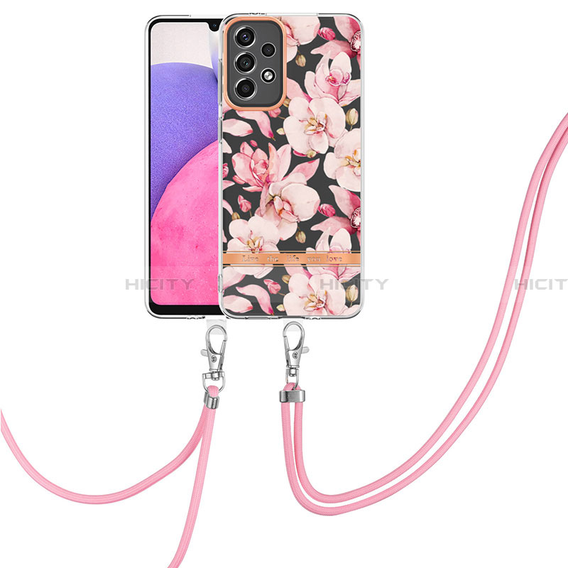 Coque Silicone Motif Fantaisie Souple Couleur Unie Etui Housse avec Laniere Strap Y06B pour Samsung Galaxy A33 5G Plus