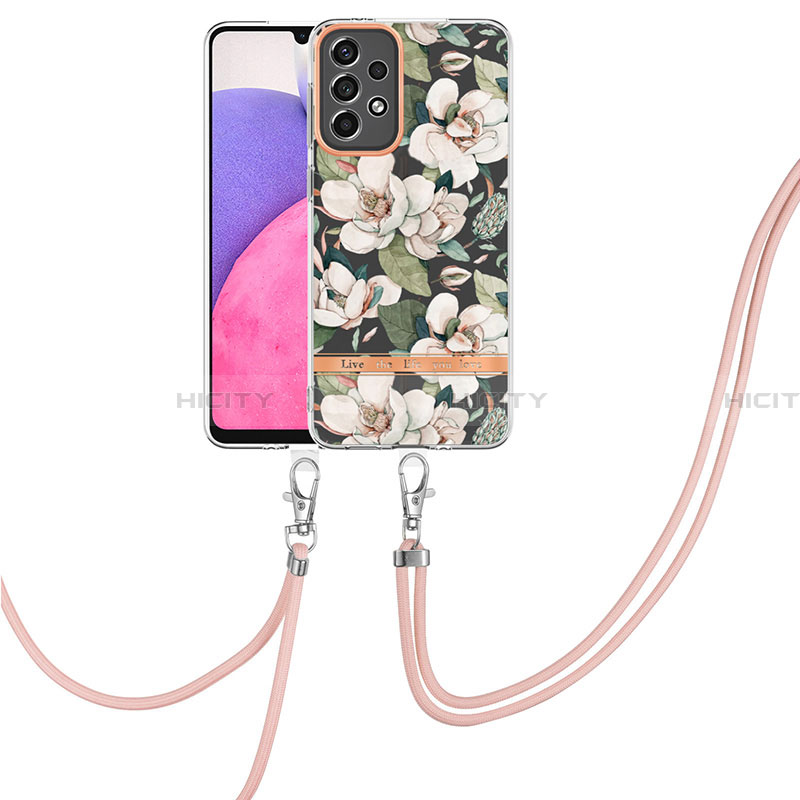 Coque Silicone Motif Fantaisie Souple Couleur Unie Etui Housse avec Laniere Strap Y06B pour Samsung Galaxy A33 5G Plus