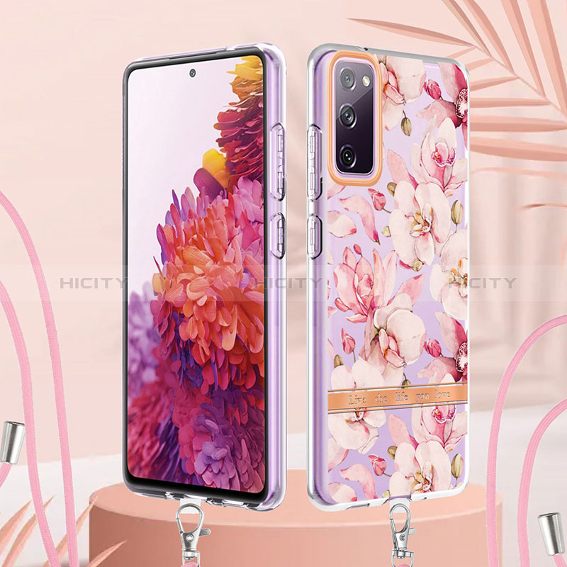 Coque Silicone Motif Fantaisie Souple Couleur Unie Etui Housse avec Laniere Strap Y06B pour Samsung Galaxy S20 FE (2022) 5G Plus