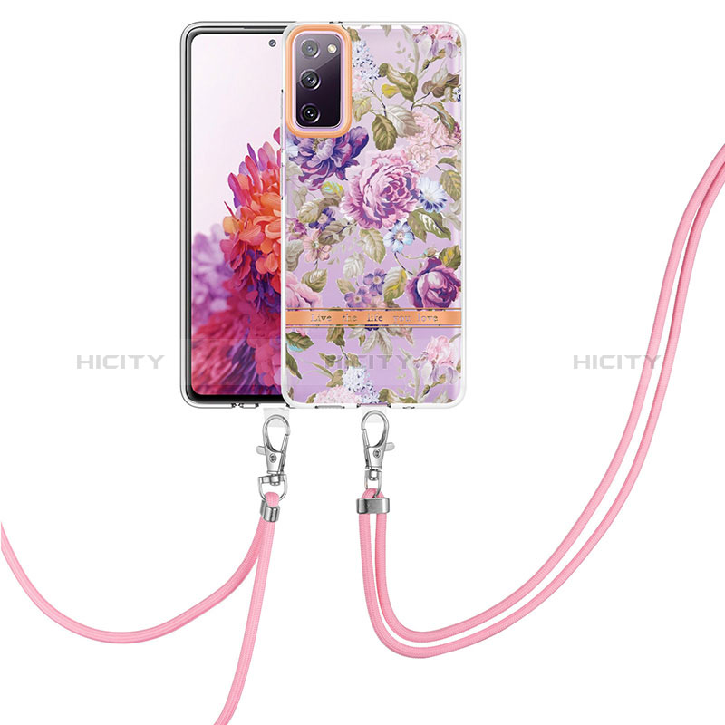 Coque Silicone Motif Fantaisie Souple Couleur Unie Etui Housse avec Laniere Strap Y06B pour Samsung Galaxy S20 FE 4G Plus