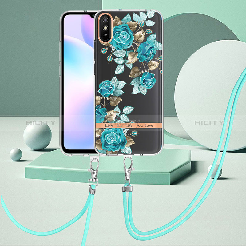 Coque Silicone Motif Fantaisie Souple Couleur Unie Etui Housse avec Laniere Strap Y06B pour Xiaomi Redmi 9i Plus