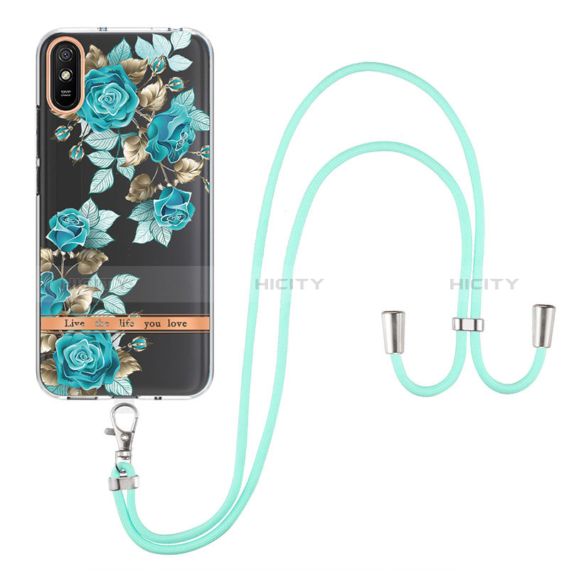 Coque Silicone Motif Fantaisie Souple Couleur Unie Etui Housse avec Laniere Strap Y06B pour Xiaomi Redmi 9i Plus