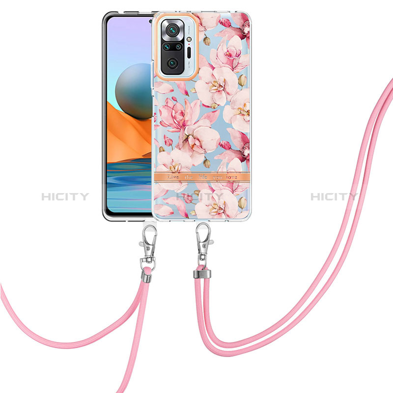 Coque Silicone Motif Fantaisie Souple Couleur Unie Etui Housse avec Laniere Strap Y06B pour Xiaomi Redmi Note 10 Pro 4G Plus