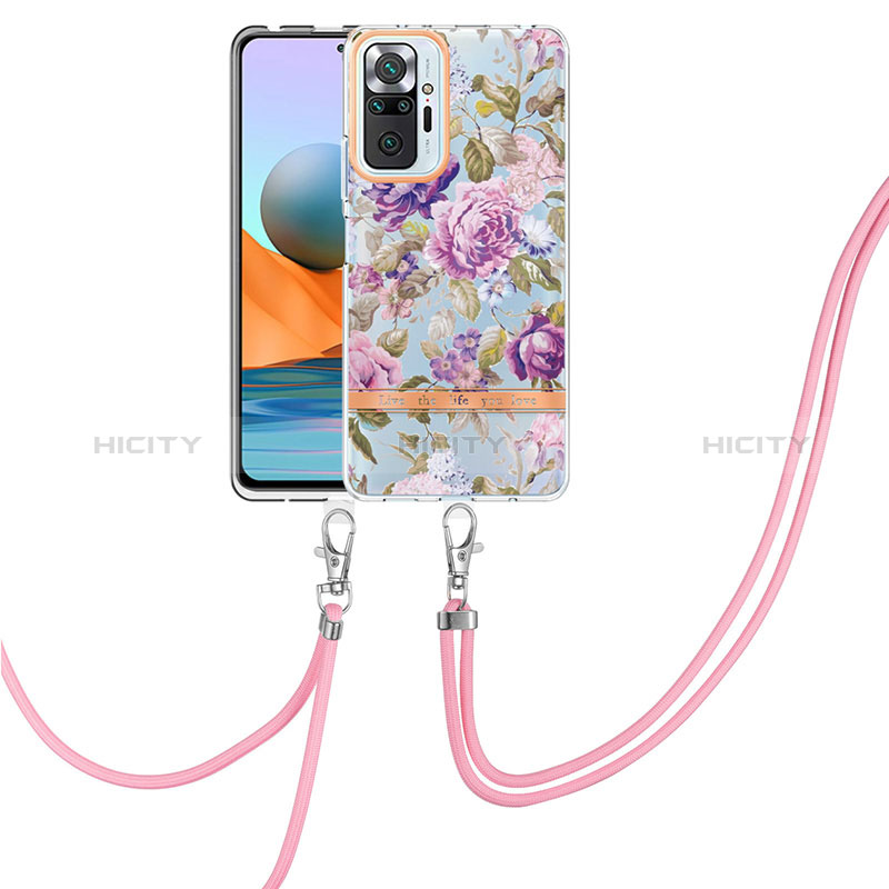 Coque Silicone Motif Fantaisie Souple Couleur Unie Etui Housse avec Laniere Strap Y06B pour Xiaomi Redmi Note 10 Pro 4G Plus