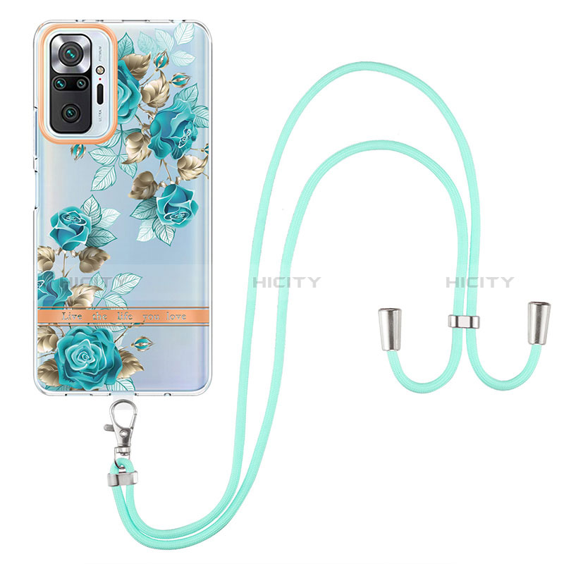 Coque Silicone Motif Fantaisie Souple Couleur Unie Etui Housse avec Laniere Strap Y06B pour Xiaomi Redmi Note 10 Pro 4G Plus