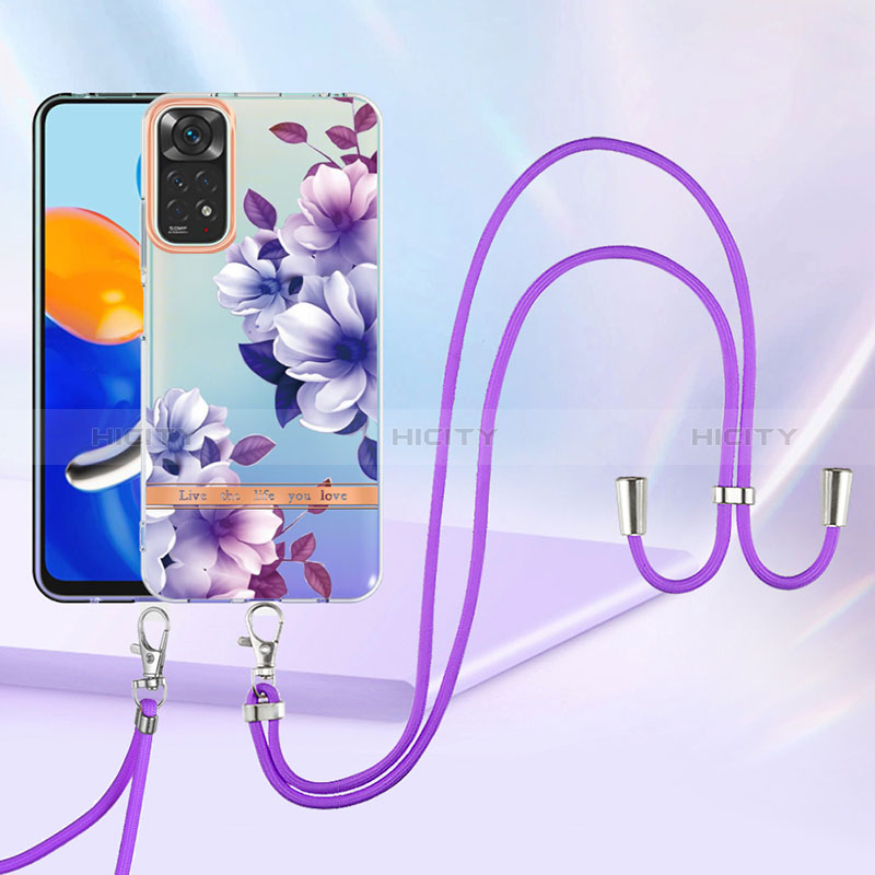 Coque Silicone Motif Fantaisie Souple Couleur Unie Etui Housse avec Laniere Strap Y06B pour Xiaomi Redmi Note 11 4G (2022) Plus