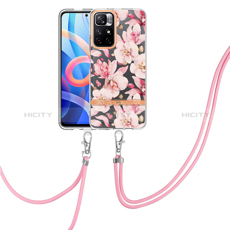 Coque Silicone Motif Fantaisie Souple Couleur Unie Etui Housse avec Laniere Strap Y06B pour Xiaomi Redmi Note 11 5G Plus