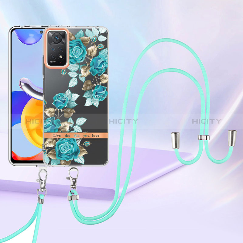 Coque Silicone Motif Fantaisie Souple Couleur Unie Etui Housse avec Laniere Strap Y06B pour Xiaomi Redmi Note 11 Pro 4G Plus