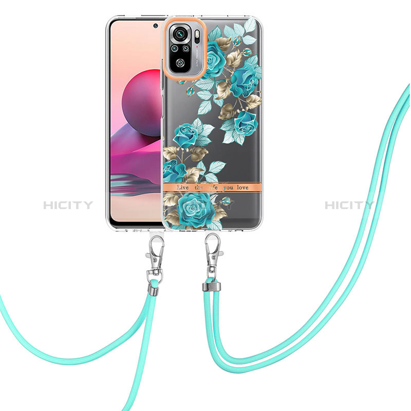 Coque Silicone Motif Fantaisie Souple Couleur Unie Etui Housse avec Laniere Strap Y06B pour Xiaomi Redmi Note 11 SE India 4G Plus