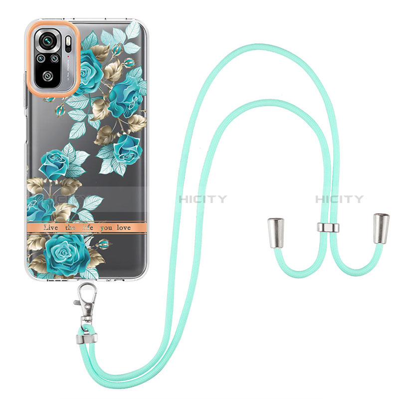 Coque Silicone Motif Fantaisie Souple Couleur Unie Etui Housse avec Laniere Strap Y06B pour Xiaomi Redmi Note 11 SE India 4G Plus