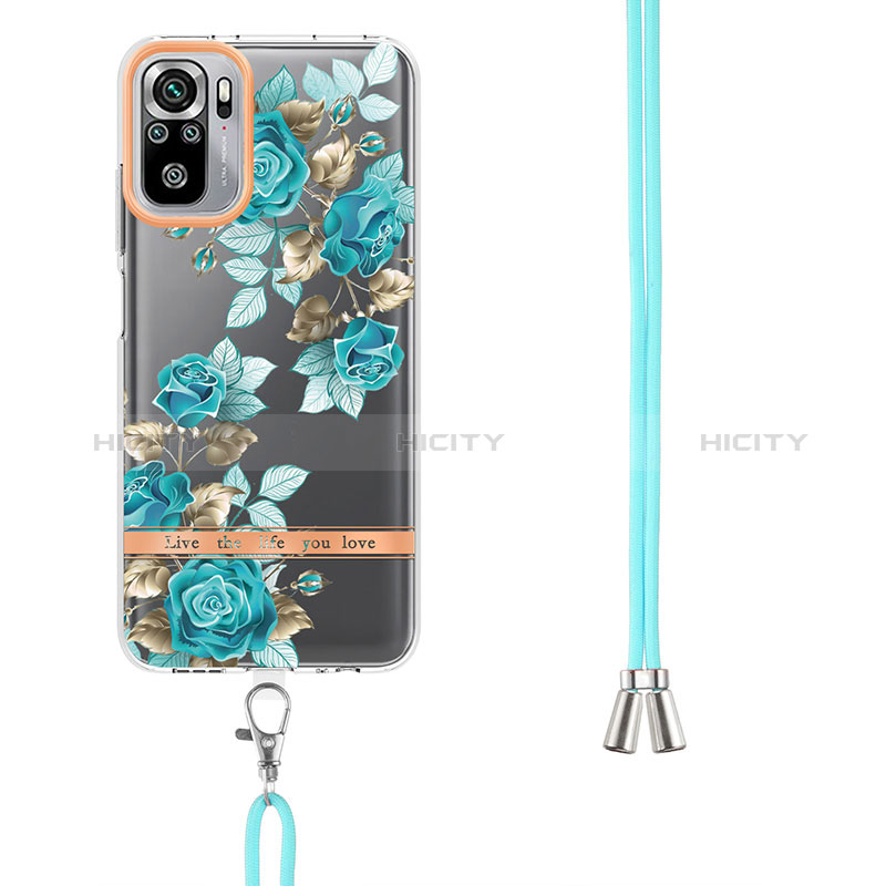 Coque Silicone Motif Fantaisie Souple Couleur Unie Etui Housse avec Laniere Strap Y06B pour Xiaomi Redmi Note 11 SE India 4G Plus