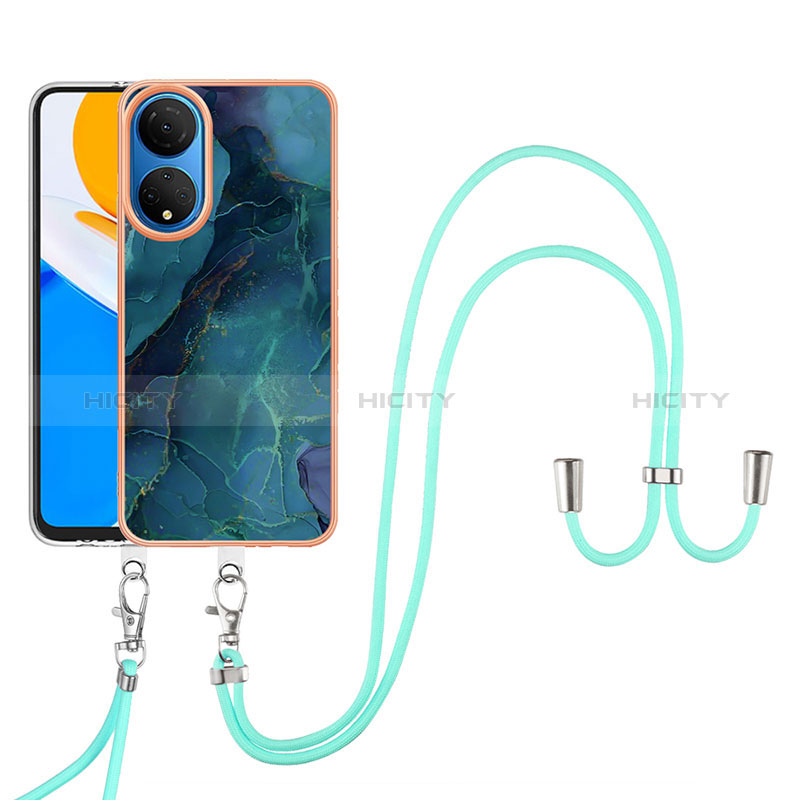 Coque Silicone Motif Fantaisie Souple Couleur Unie Etui Housse avec Laniere Strap Y07B pour Huawei Honor X7 Plus