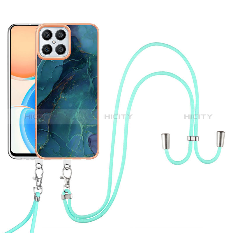 Coque Silicone Motif Fantaisie Souple Couleur Unie Etui Housse avec Laniere Strap Y07B pour Huawei Honor X8 4G Plus