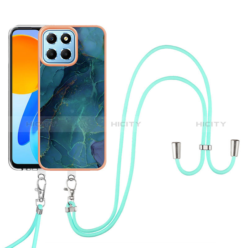 Coque Silicone Motif Fantaisie Souple Couleur Unie Etui Housse avec Laniere Strap Y07B pour Huawei Honor X8a 5G Plus