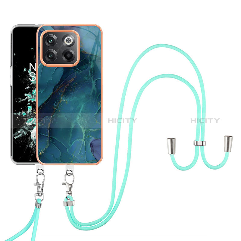 Coque Silicone Motif Fantaisie Souple Couleur Unie Etui Housse avec Laniere Strap Y07B pour OnePlus Ace Pro 5G Plus