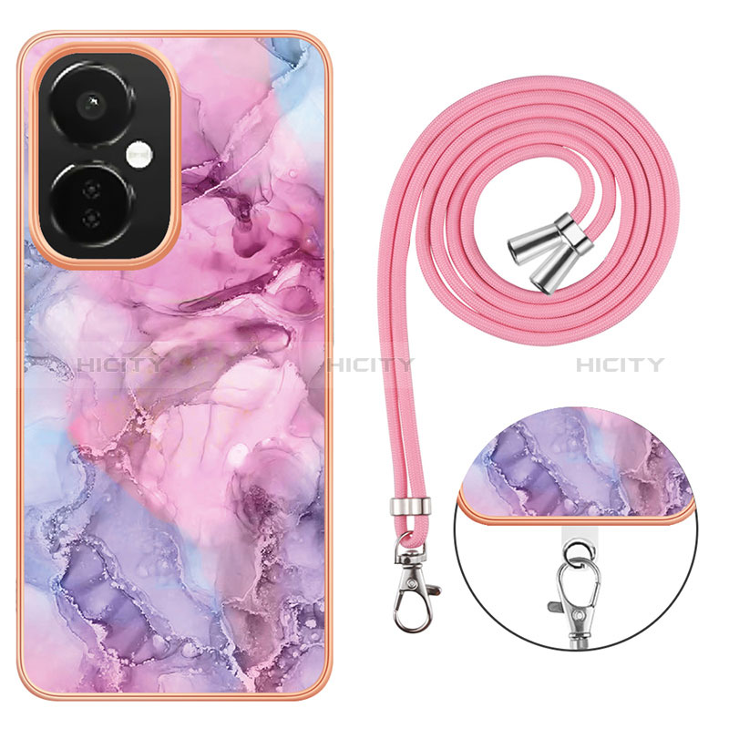 Coque Silicone Motif Fantaisie Souple Couleur Unie Etui Housse avec Laniere Strap Y07B pour OnePlus Nord CE 3 5G Plus