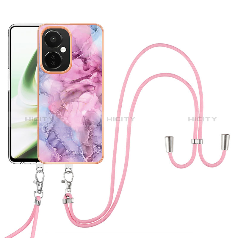 Coque Silicone Motif Fantaisie Souple Couleur Unie Etui Housse avec Laniere Strap Y07B pour OnePlus Nord CE 3 5G Plus