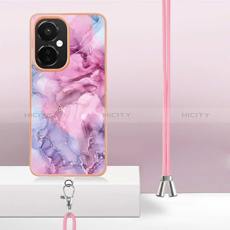 Coque Silicone Motif Fantaisie Souple Couleur Unie Etui Housse avec Laniere Strap Y07B pour Oppo K11x 5G Plus